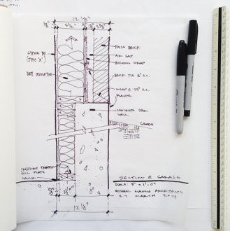 Architectural Sketch wall section line weight