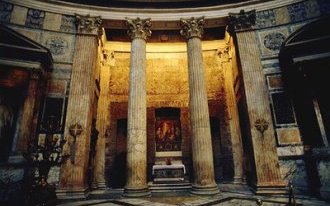 Image: Chapels — The Pantheon, dedicated as a Catholic church and renamed Santa Maria ad Martyres (Our Lady and the Martyrs) has several small chapels, each decorated with priceless artwork.