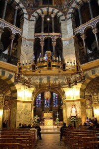 Interior of the Palatine Chapel of Charlemagne, Aachen, Germany, 792-805