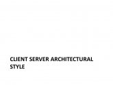 Client/Server Architectural style